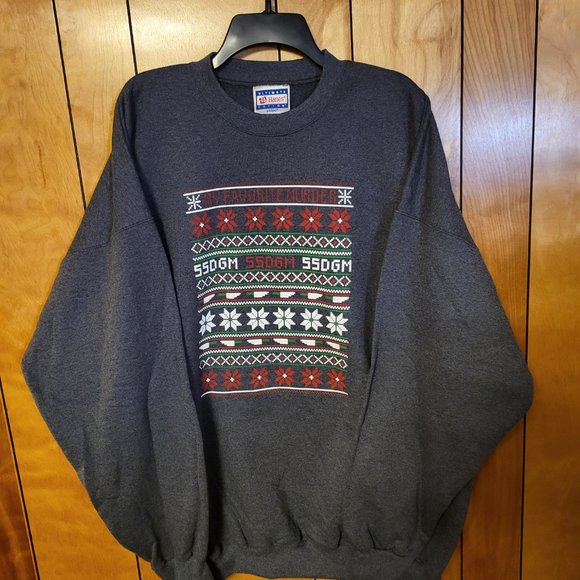MY FAVORITE MURDER PODCAST Sweatshirt 2XL SSDGM Gray Christmas Sweater Knives D1 - Picture 2 of 7